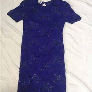 Vintage Royal Blue Sequin Dress